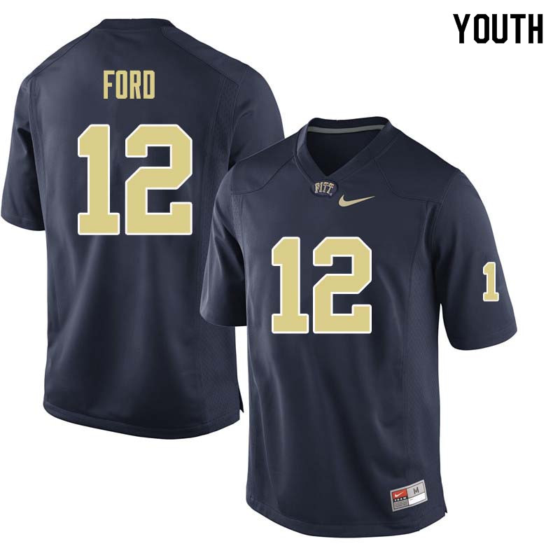 Youth #12 Paris Ford Pittsburgh Panthers College Football Jerseys Sale-Navy